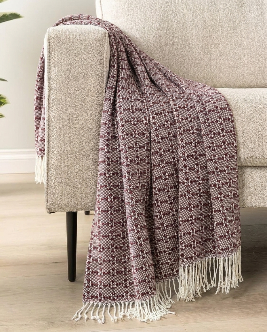 Merlot Trellis Throw Blanket