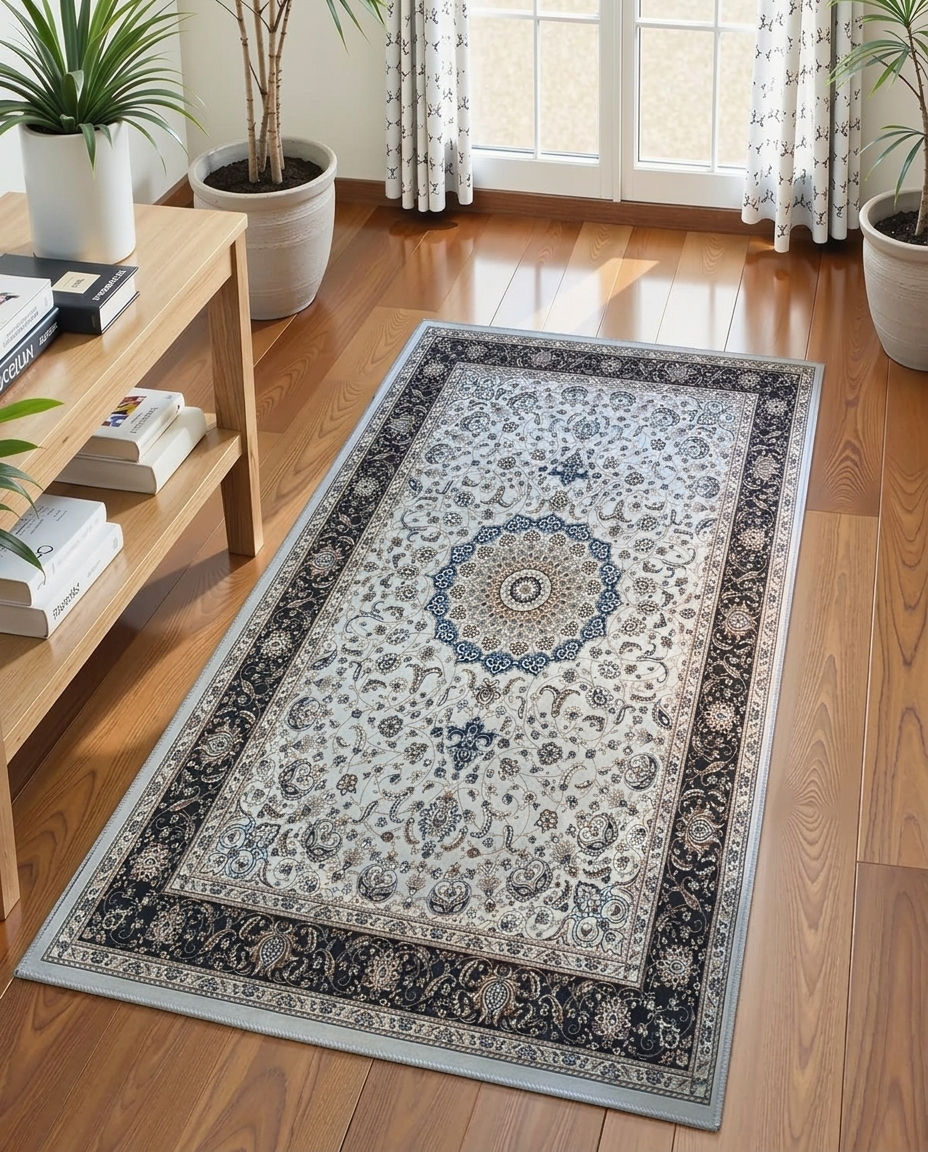 Nara Sapphire Printed Soft Rug 80x150cm
