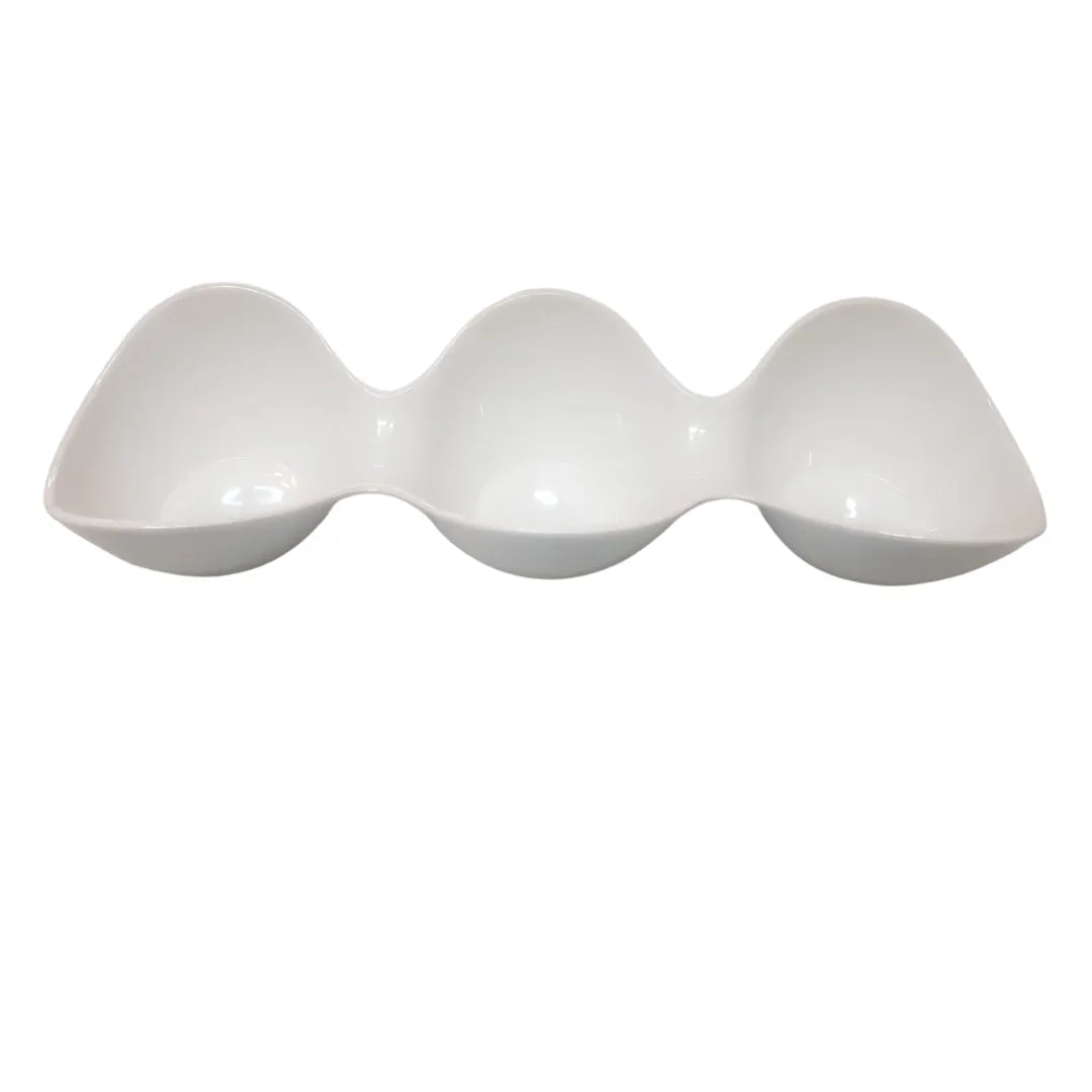 3 Compartments White Melamine Melamine Plate