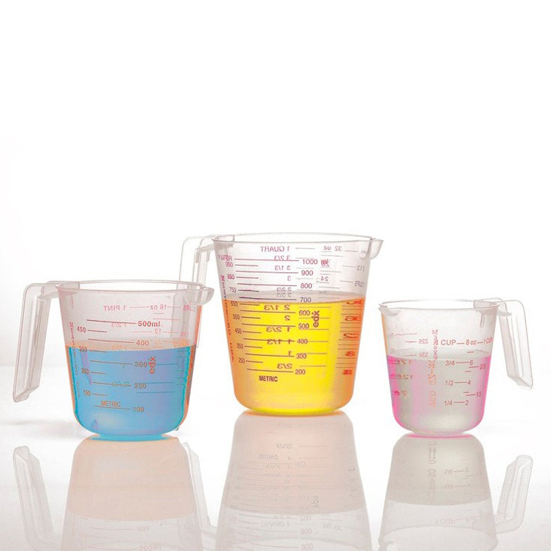 3 Pcs Stackable Plastic Measuring Jugs with Handle