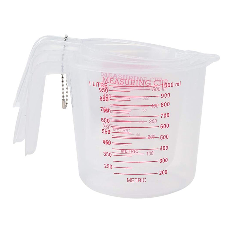 3 Pcs Stackable Plastic Measuring Jugs with Handle
