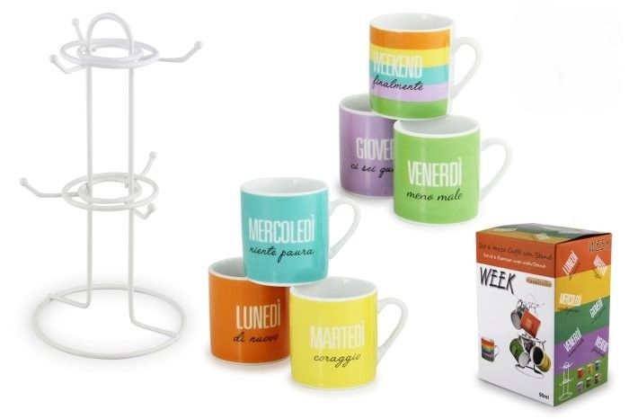 Gebe,Set of 6 Espresso Cups With Stand