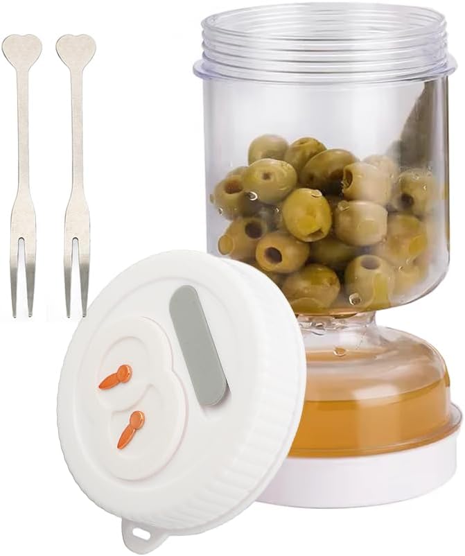 Gebe, Glass Pickle Jar With  Strainer Flip and Fork