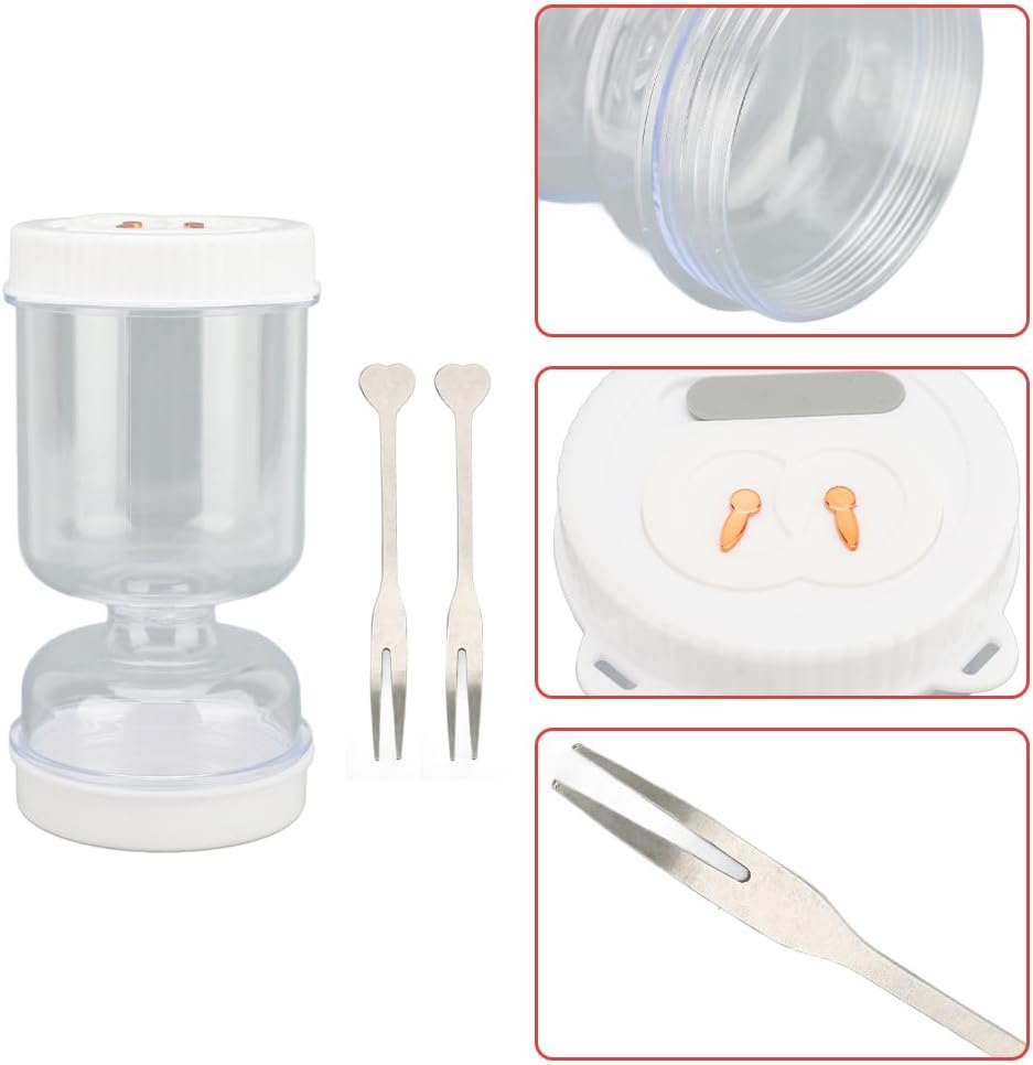 Gebe, Glass Pickle Jar With  Strainer Flip and Fork