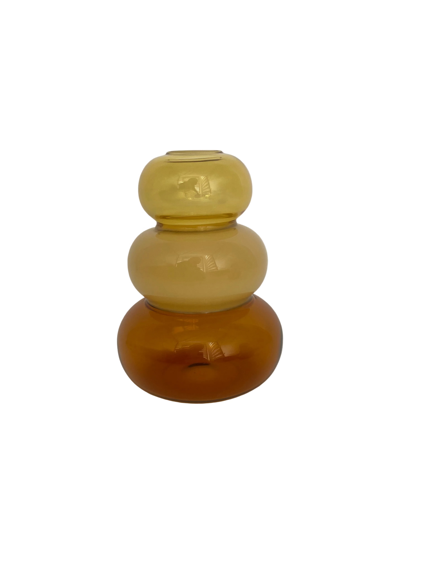 Honey & Blue Shades Three Pebble Glass Vase