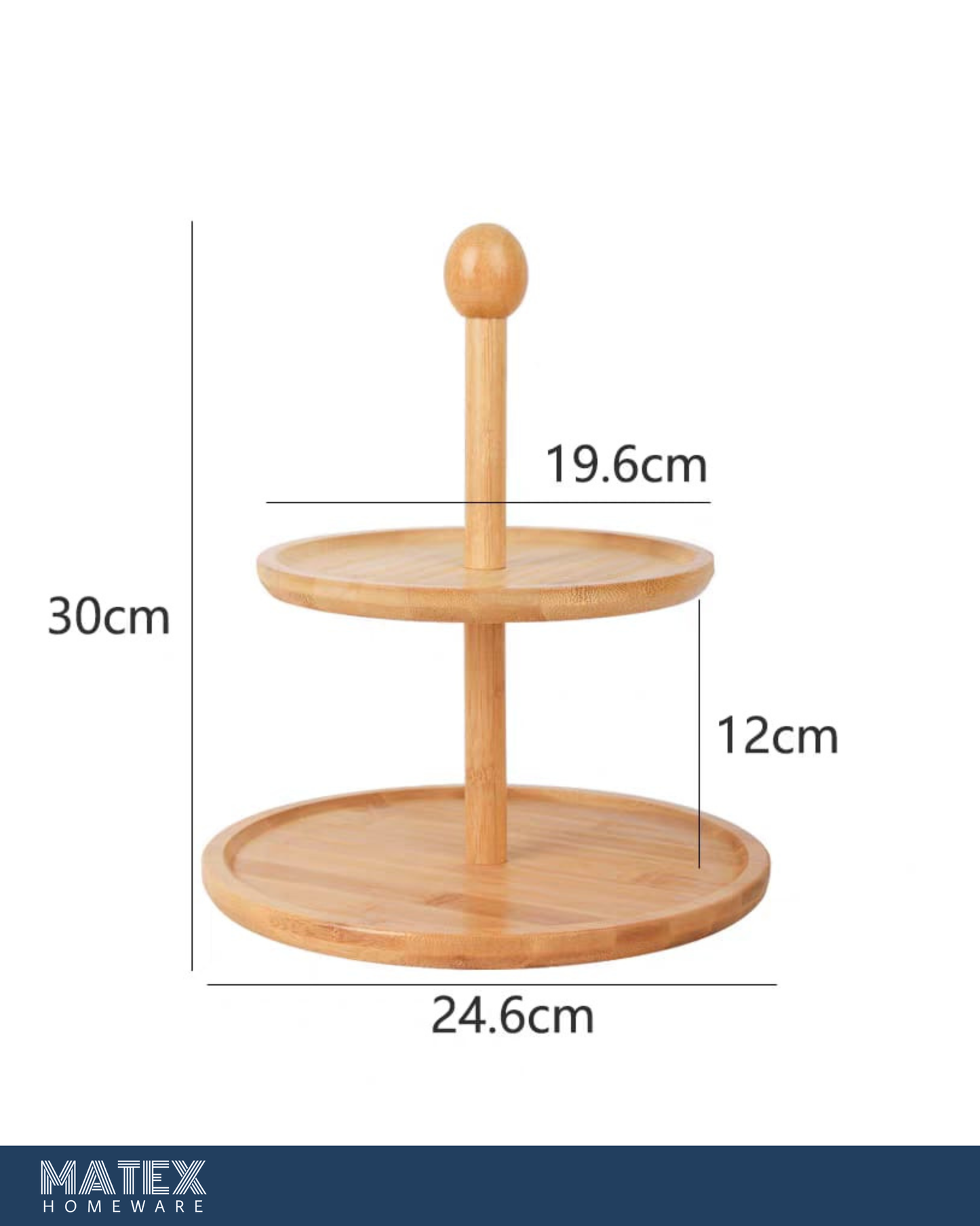 Round Table Display Bamboo 2 shelves