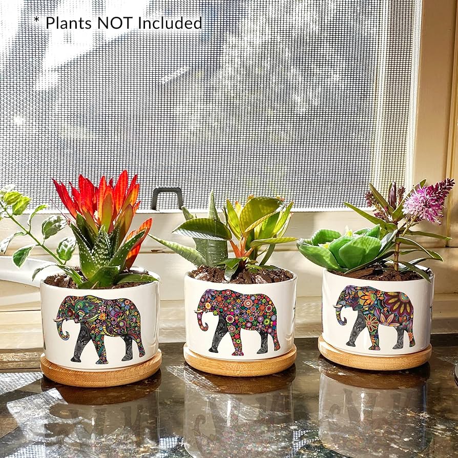 Elephant Planter Pots (Set of 3 Pcs)