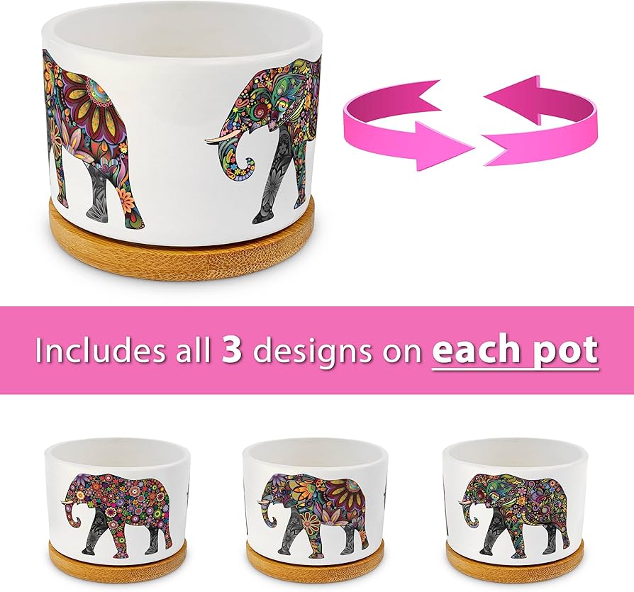 Elephant Planter Pots (Set of 3 Pcs)