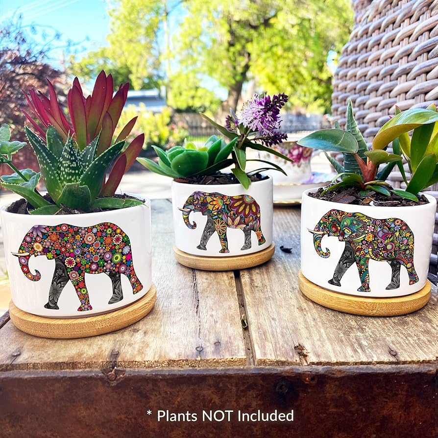 Elephant Planter Pots (Set of 3 Pcs)