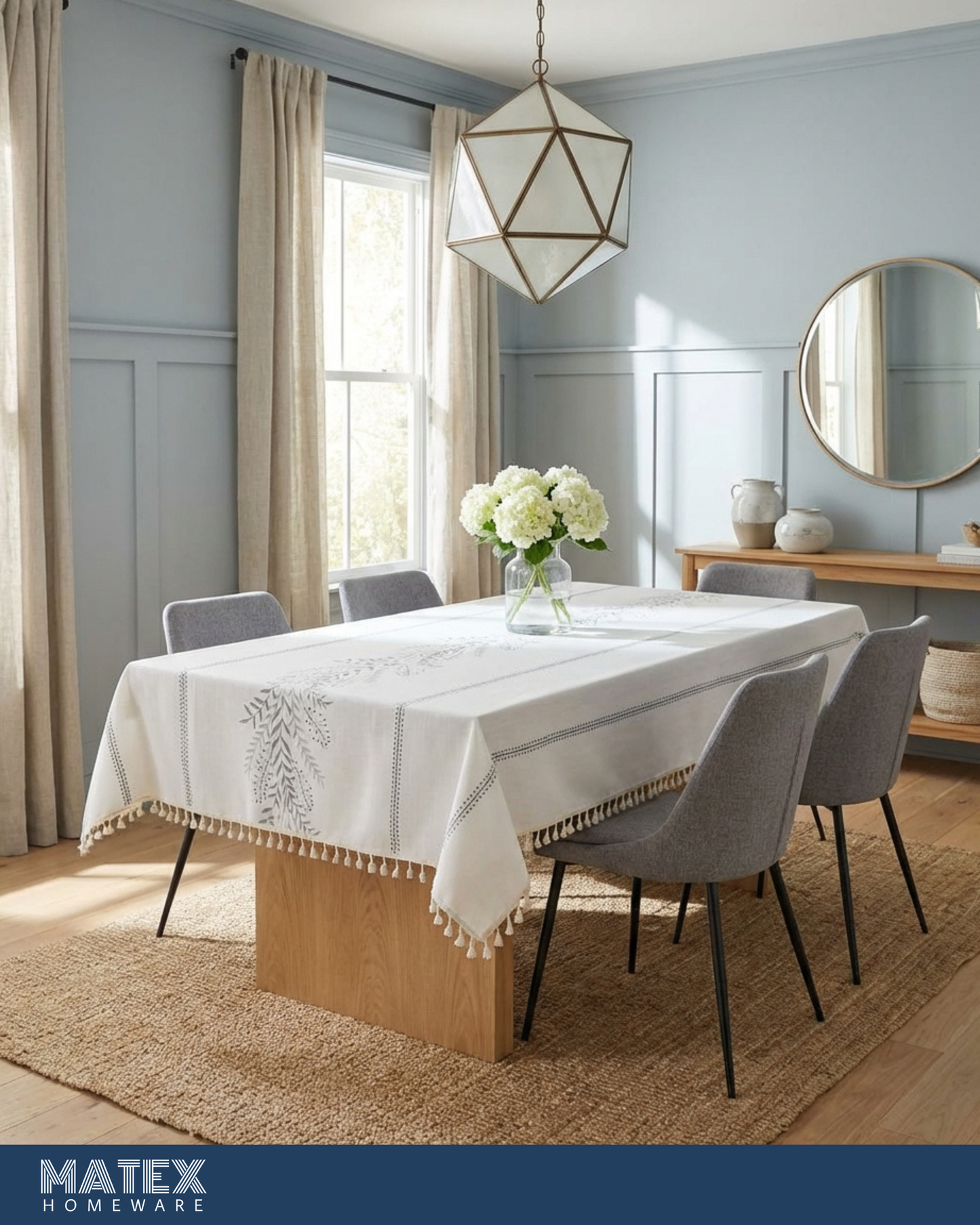 Kernels Blue Premium Linen Table Cover - 140x220 cm