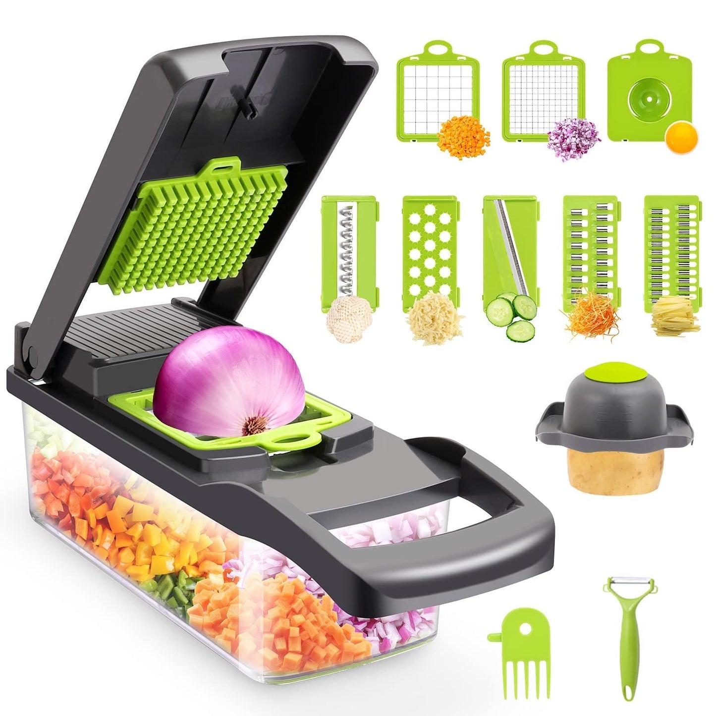 Multifunctional Vegetable Cutter Food Cutter Potato Cutter, Egg Separator Slicer - Medaid International