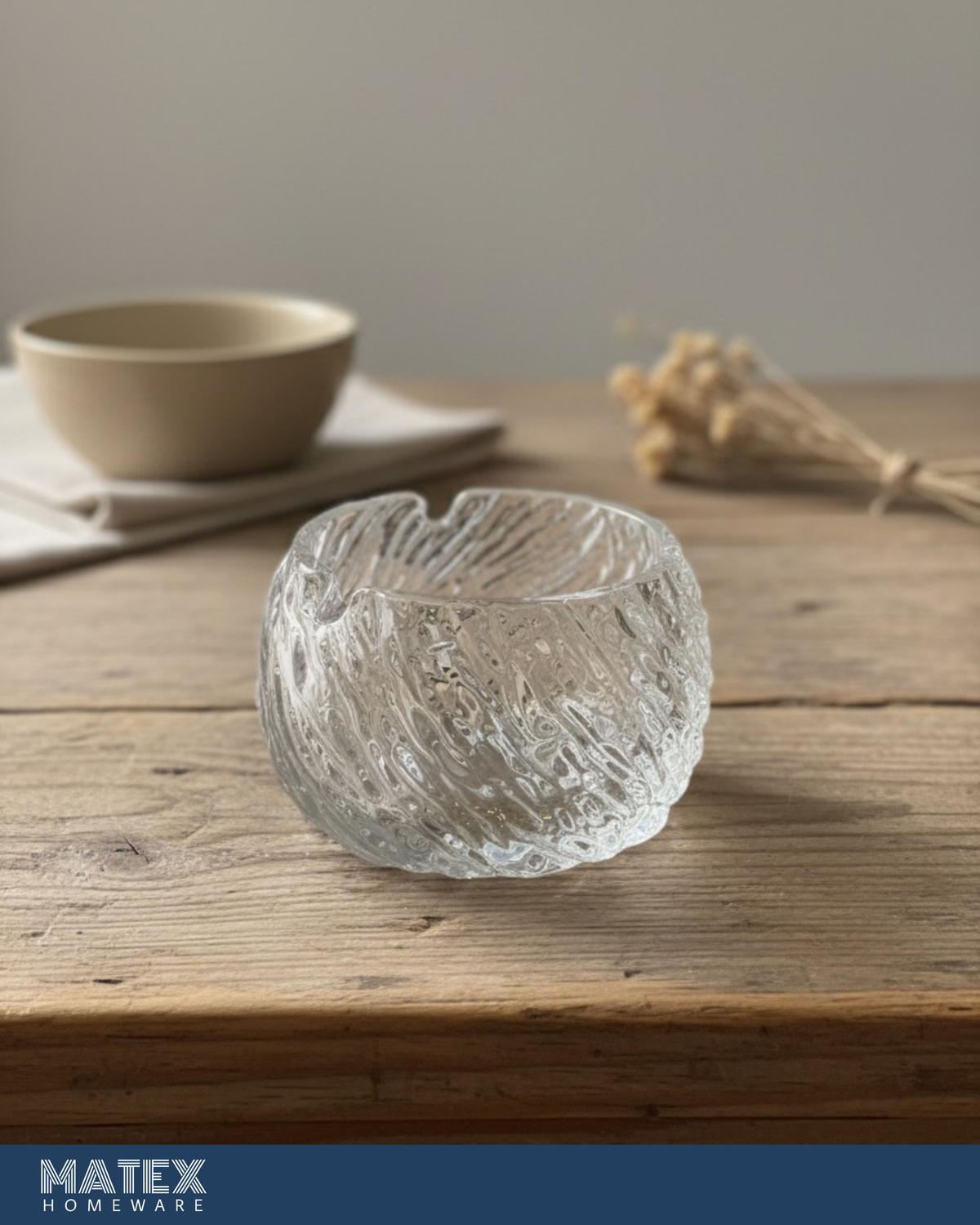 Heavy Wave Glass Premium Ashtray