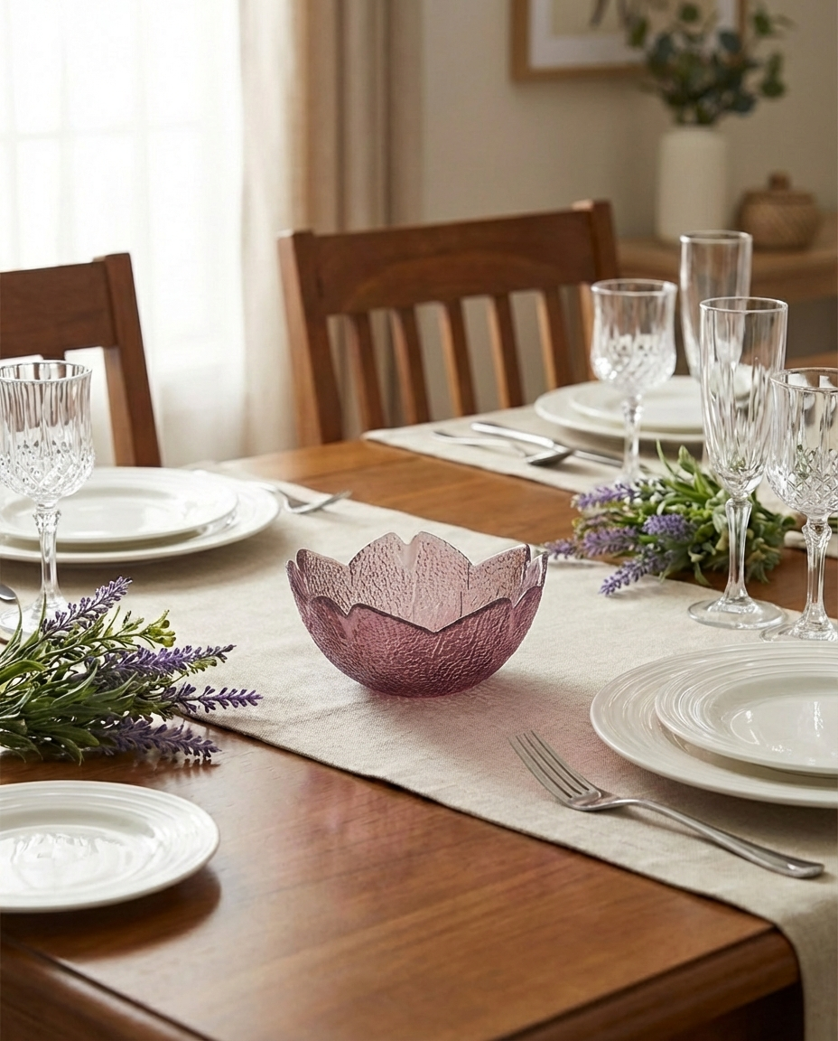 Lilac Violet Flowel Bowel - Glass