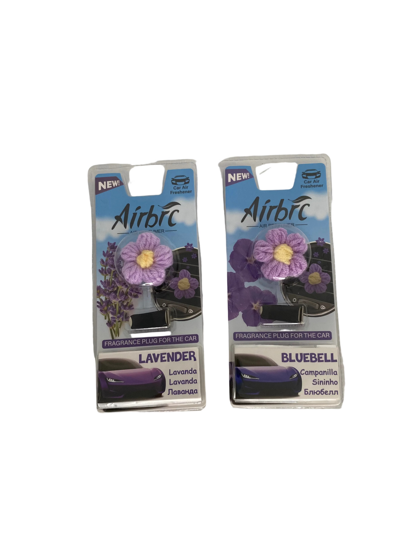 Car Air Freshener - Purple Crochet Flower