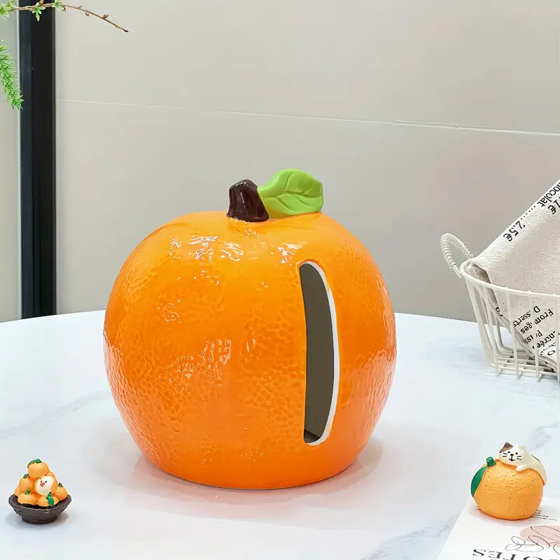 Realistic Orange Fruit  Shaped Tissue Box Dispenser