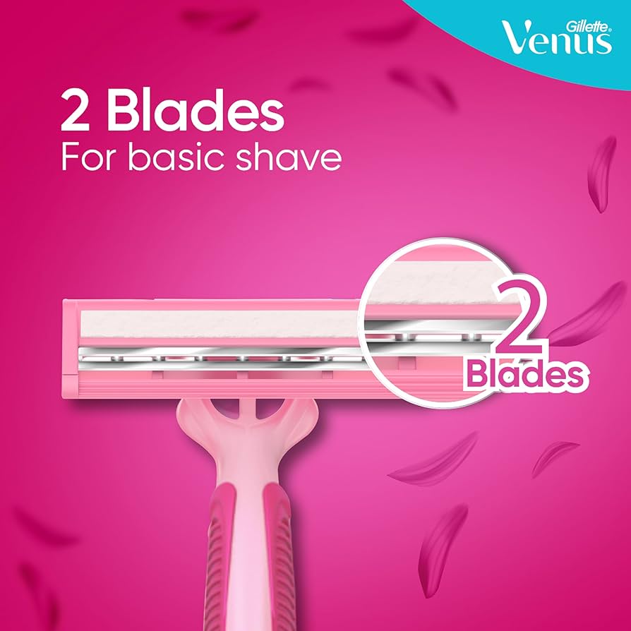 Gillette Blue 2 Plus Razor Blades For Women- 5 Blades, Pink