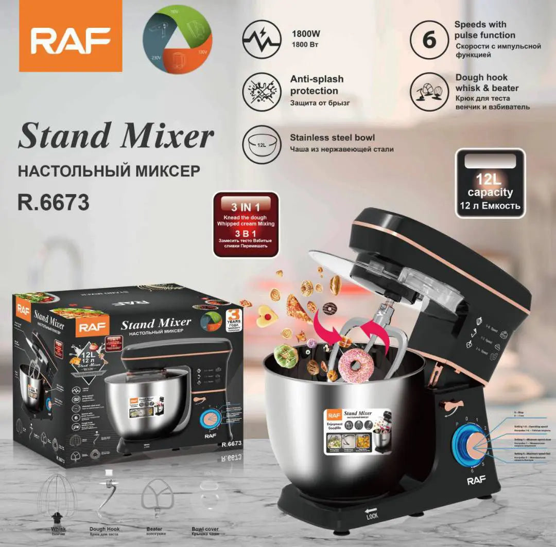 Raf 3 In 1 Stand Mixer 12 Litre R6673 - Medaid International