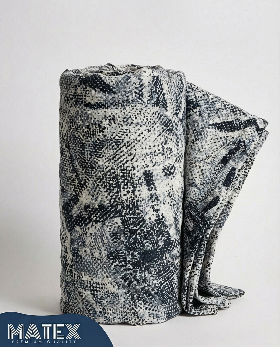 Blue Ash Waffle Cotton Piqué Blanket