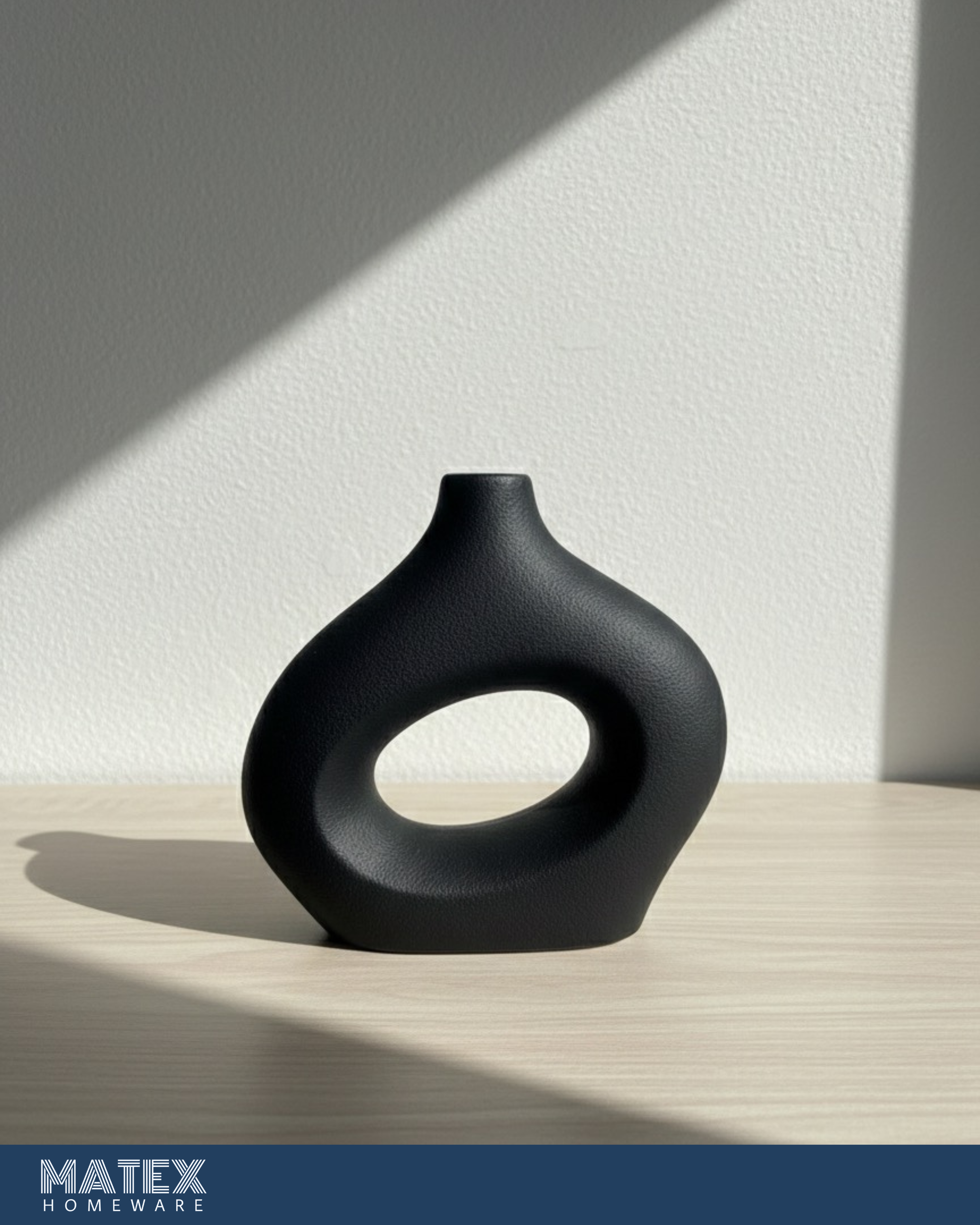 Nordic Black Loop Ceramic Vase