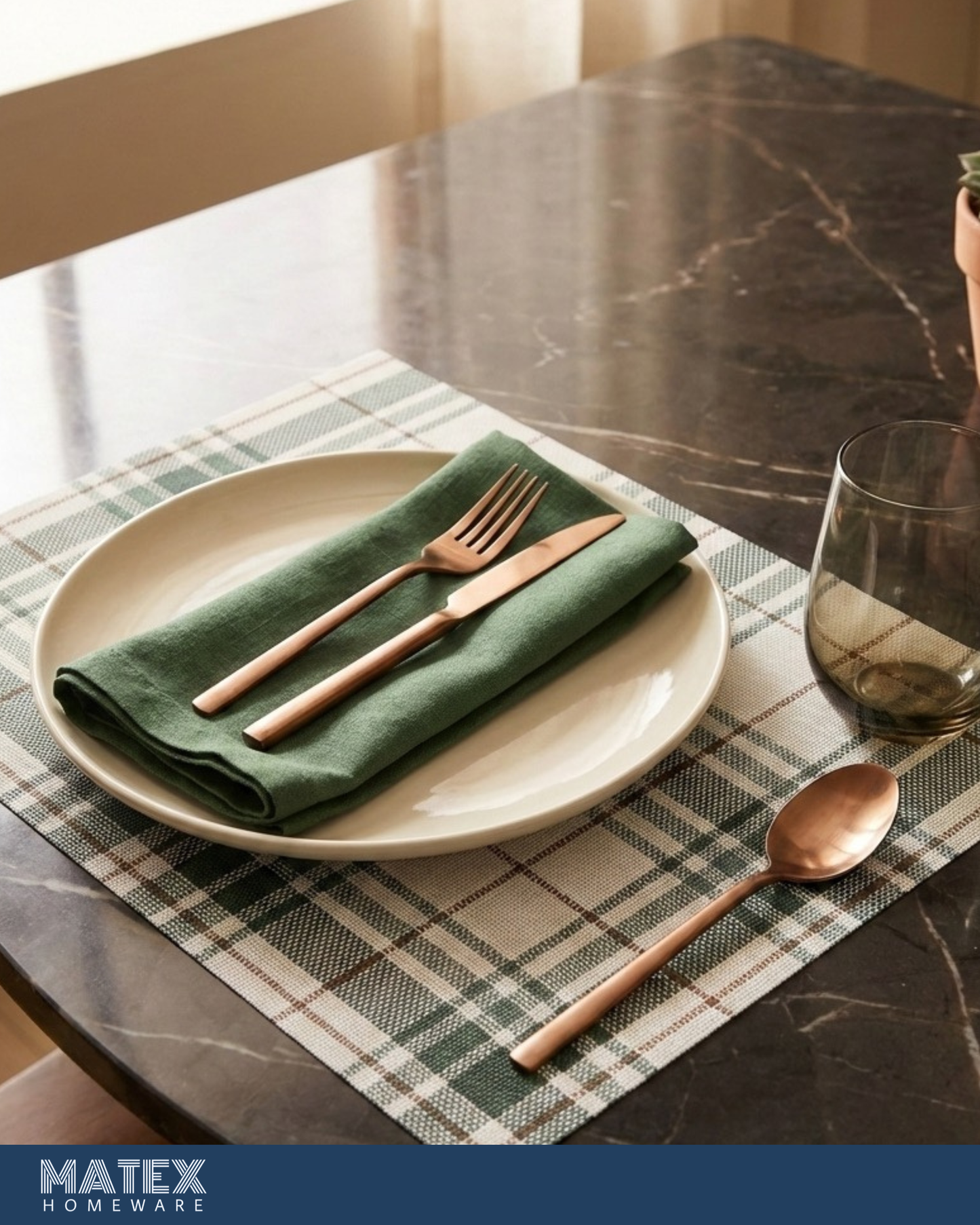 Green Texture Place Mats 6pcs for Table
