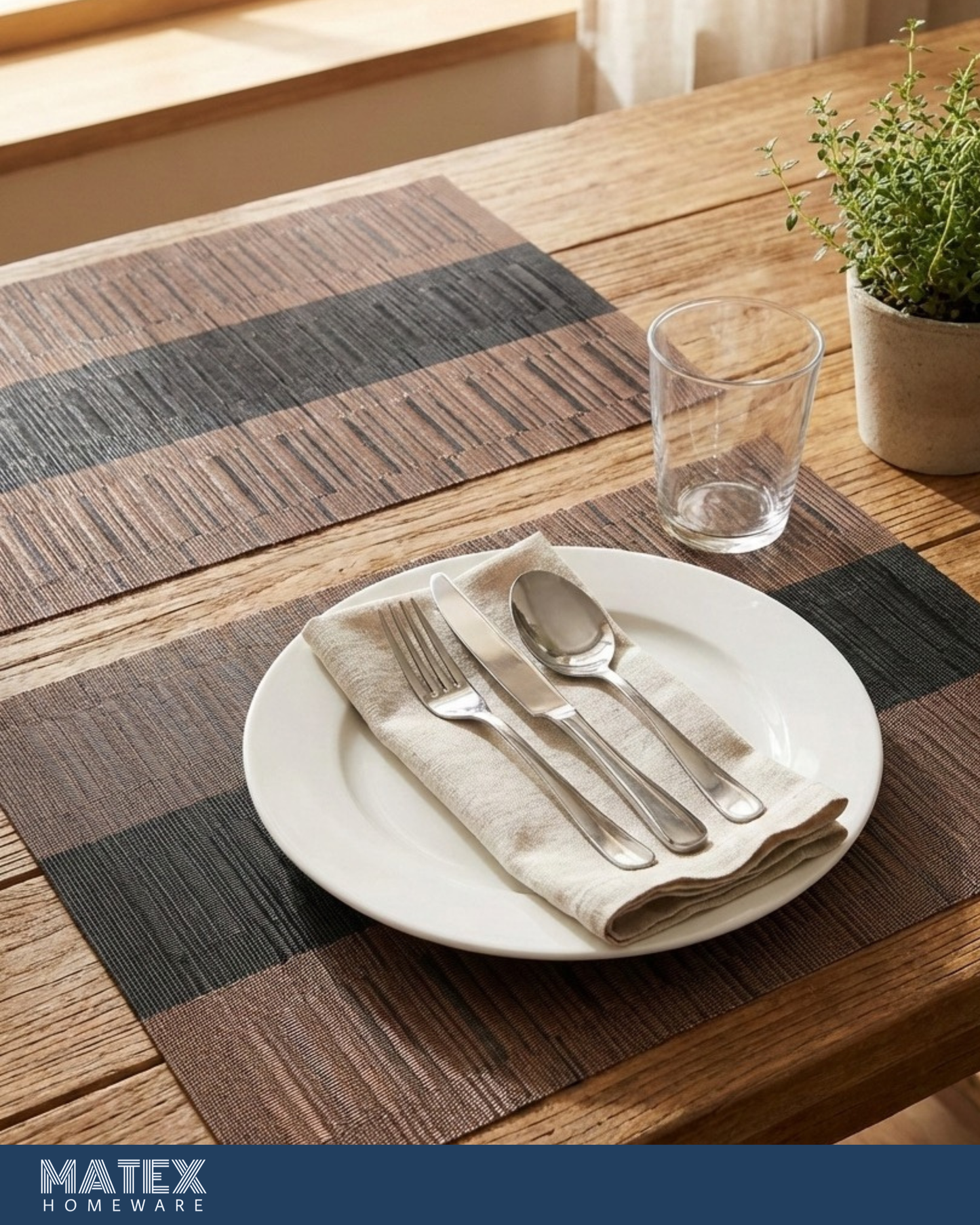 Brown-Wood Place Mats 6pcs for Table