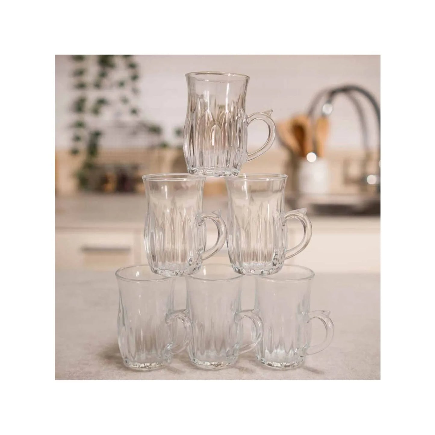 Set Of 6 Pcs Glass Tea Cups