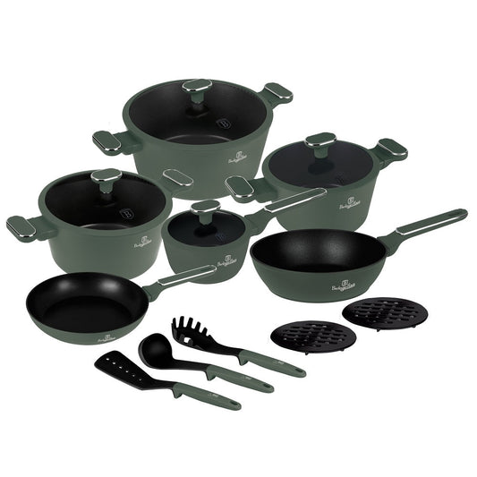 15 pcs cookware set Berlinger Haus Matte Green