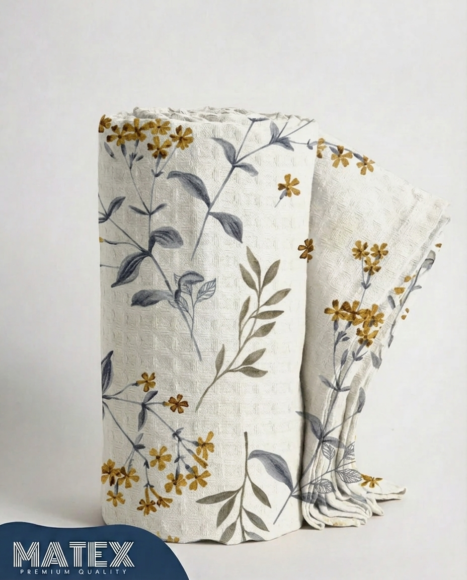 Golden Meadow Cotton Piqué Blanket