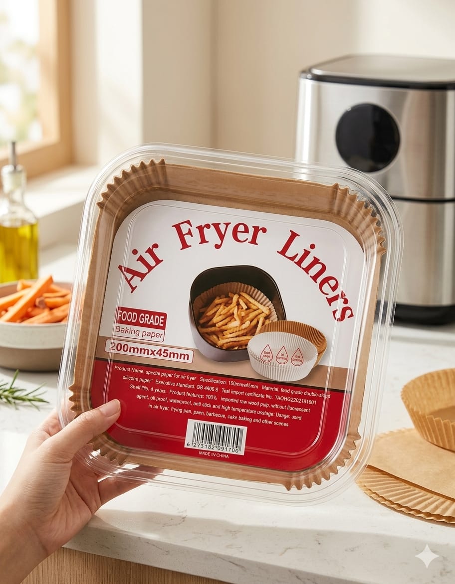 50 Pcs Double Sided Square Silicone Air Fryer Paper
