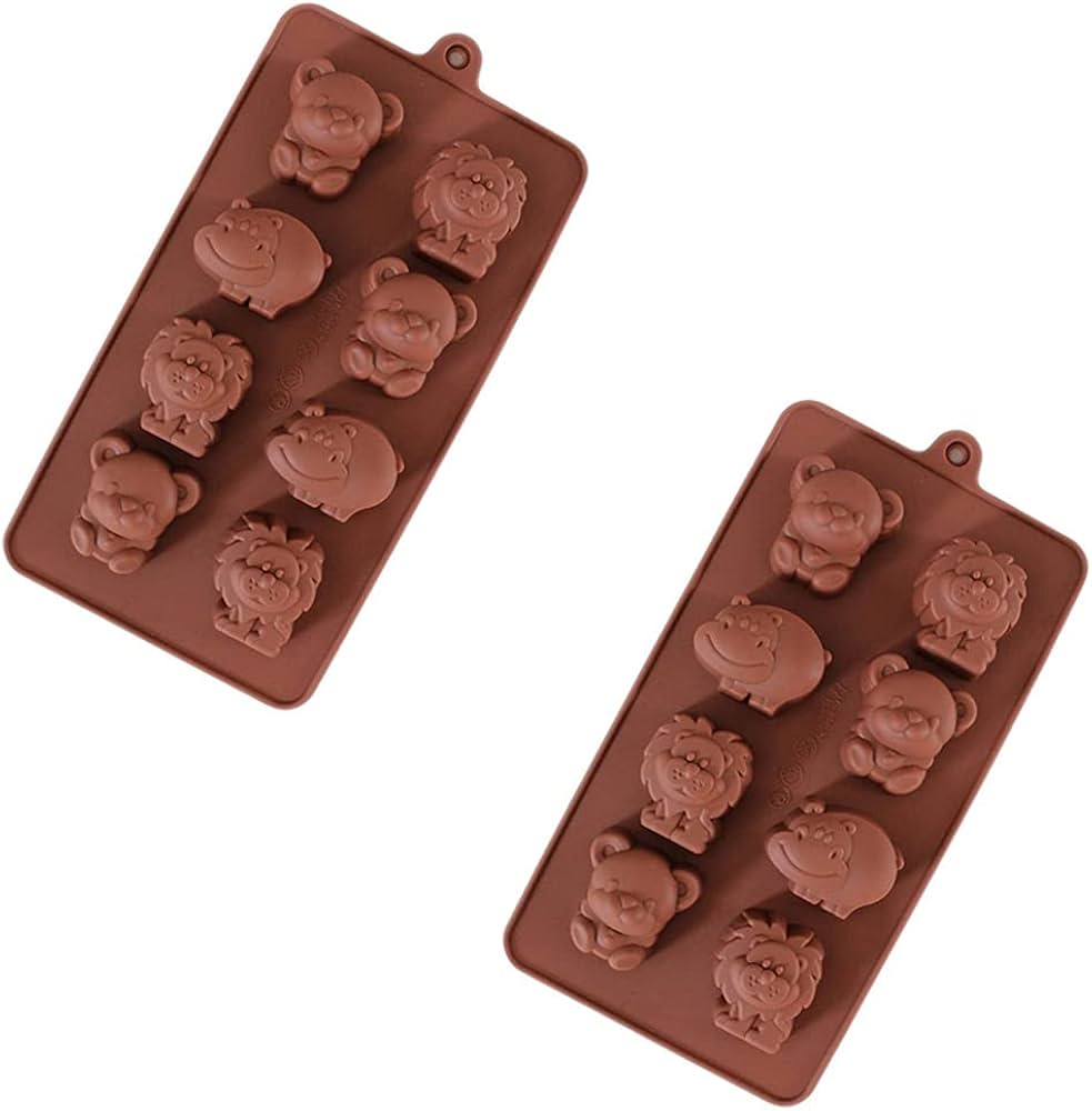 1 Pc Little Bear Hippo Lion Chocolate Mold