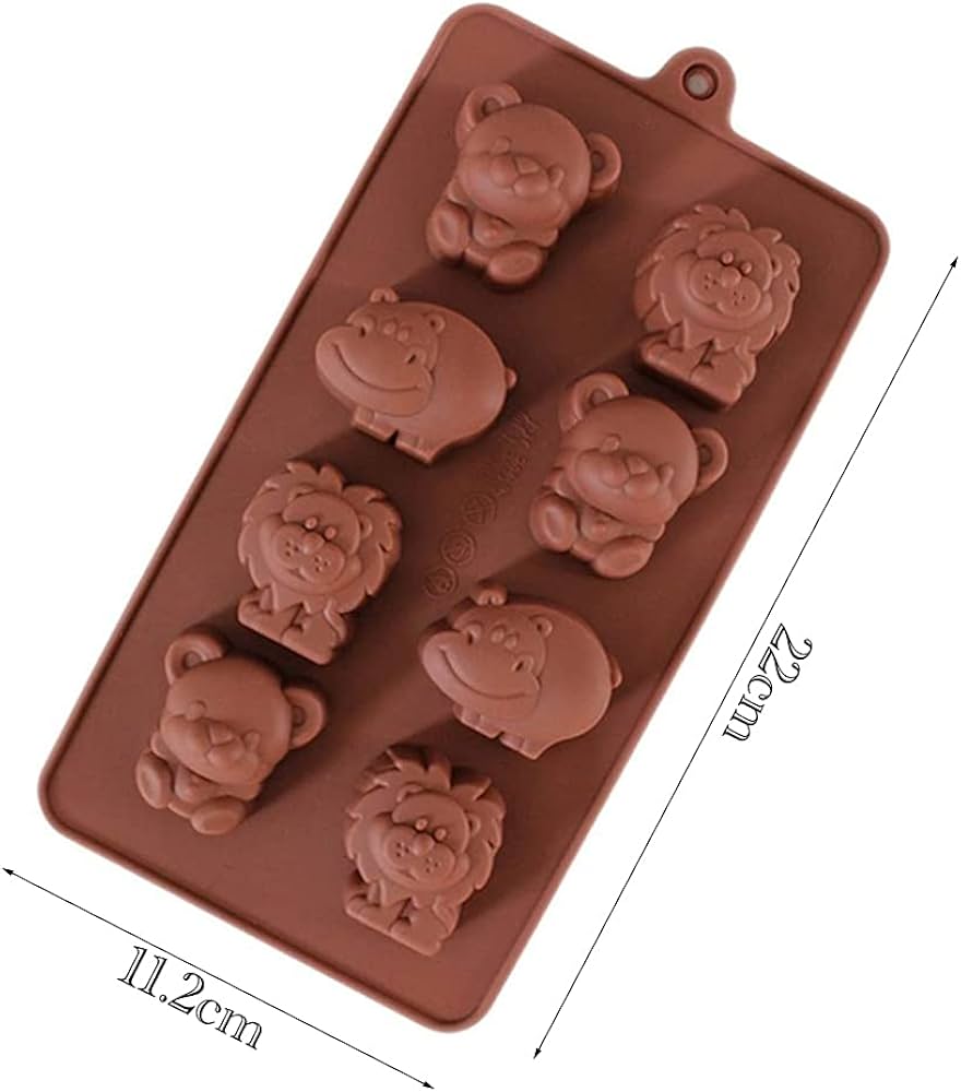 1 Pc Little Bear Hippo Lion Chocolate Mold