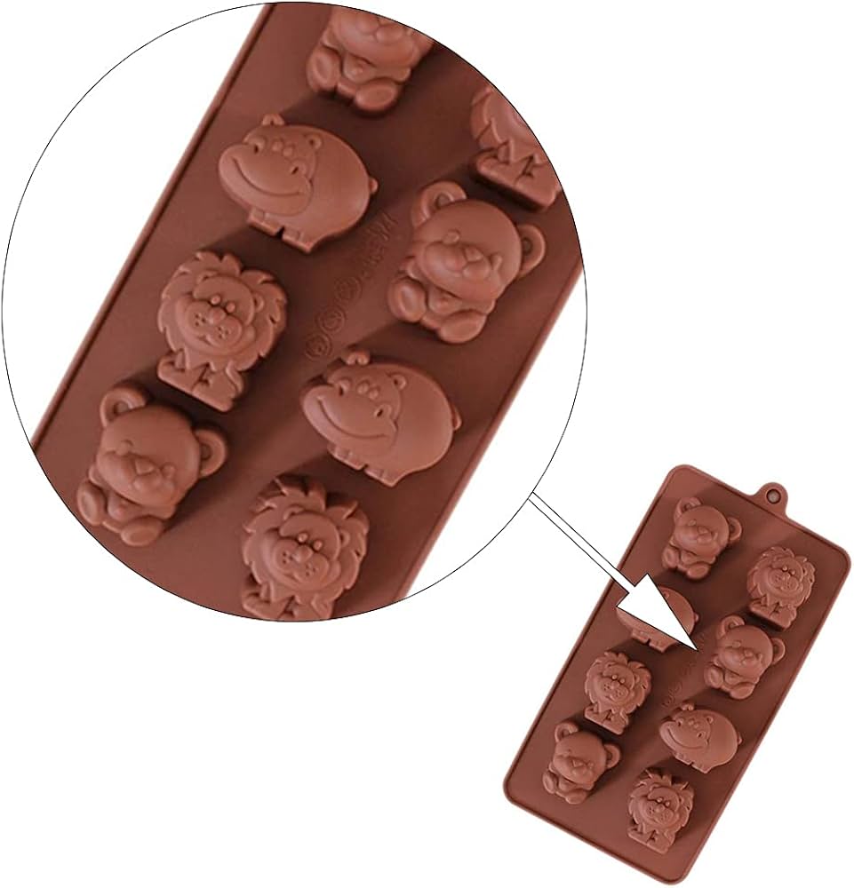 1 Pc Little Bear Hippo Lion Chocolate Mold