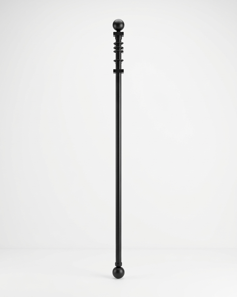 Matt Black Curtain Pole Extendable Eyelet Antique 28mm