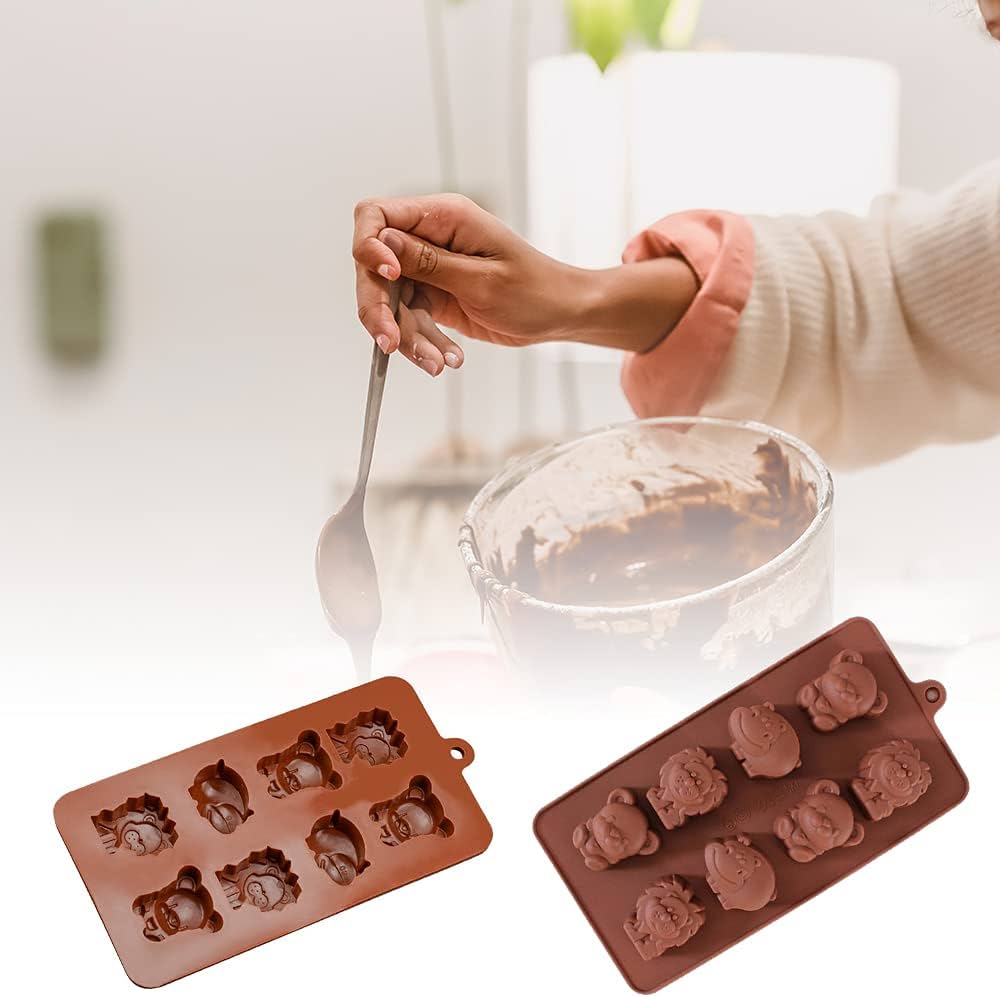 1 Pc Little Bear Hippo Lion Chocolate Mold
