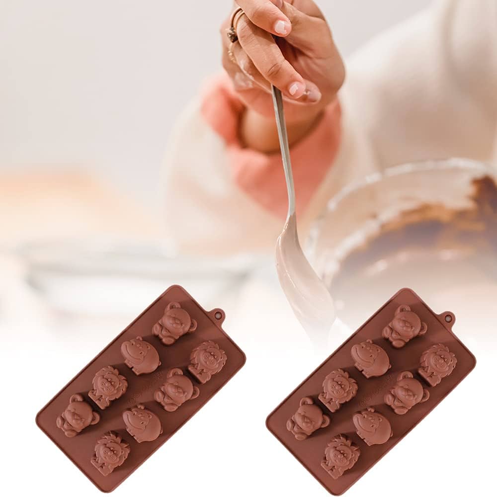 1 Pc Little Bear Hippo Lion Chocolate Mold