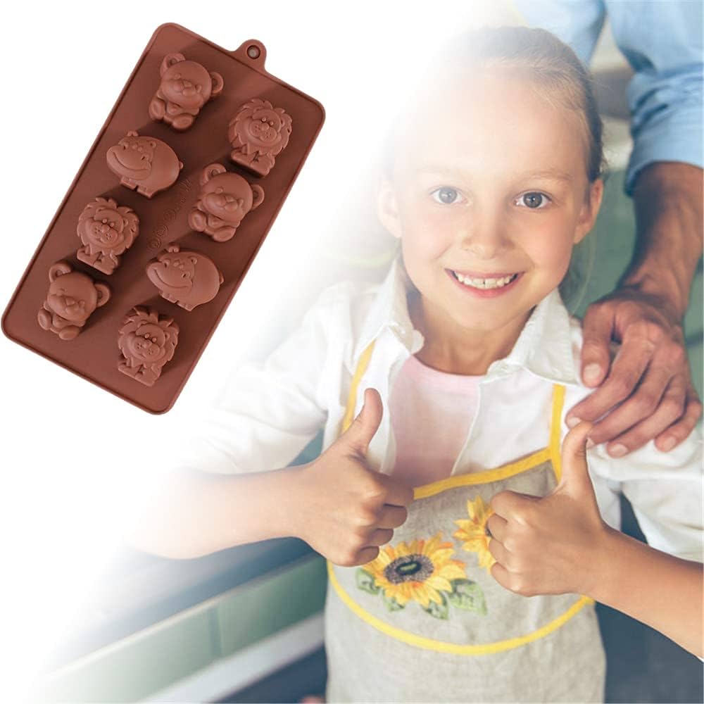 1 Pc Little Bear Hippo Lion Chocolate Mold