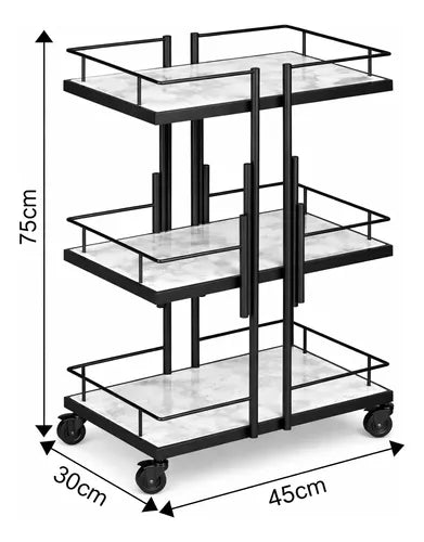 Black Metal Trolley With Wheels