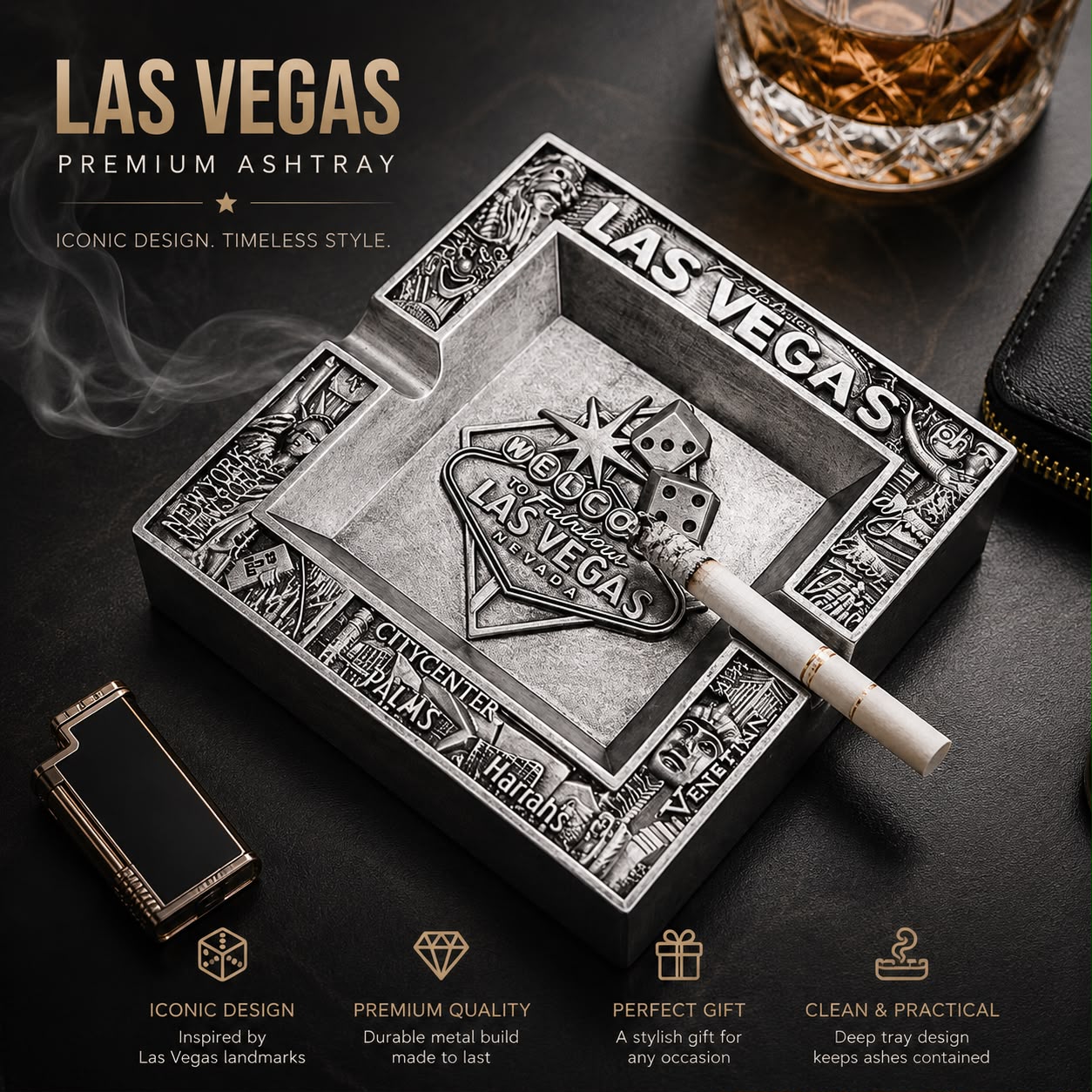 Las Vegas Metal Ashtray