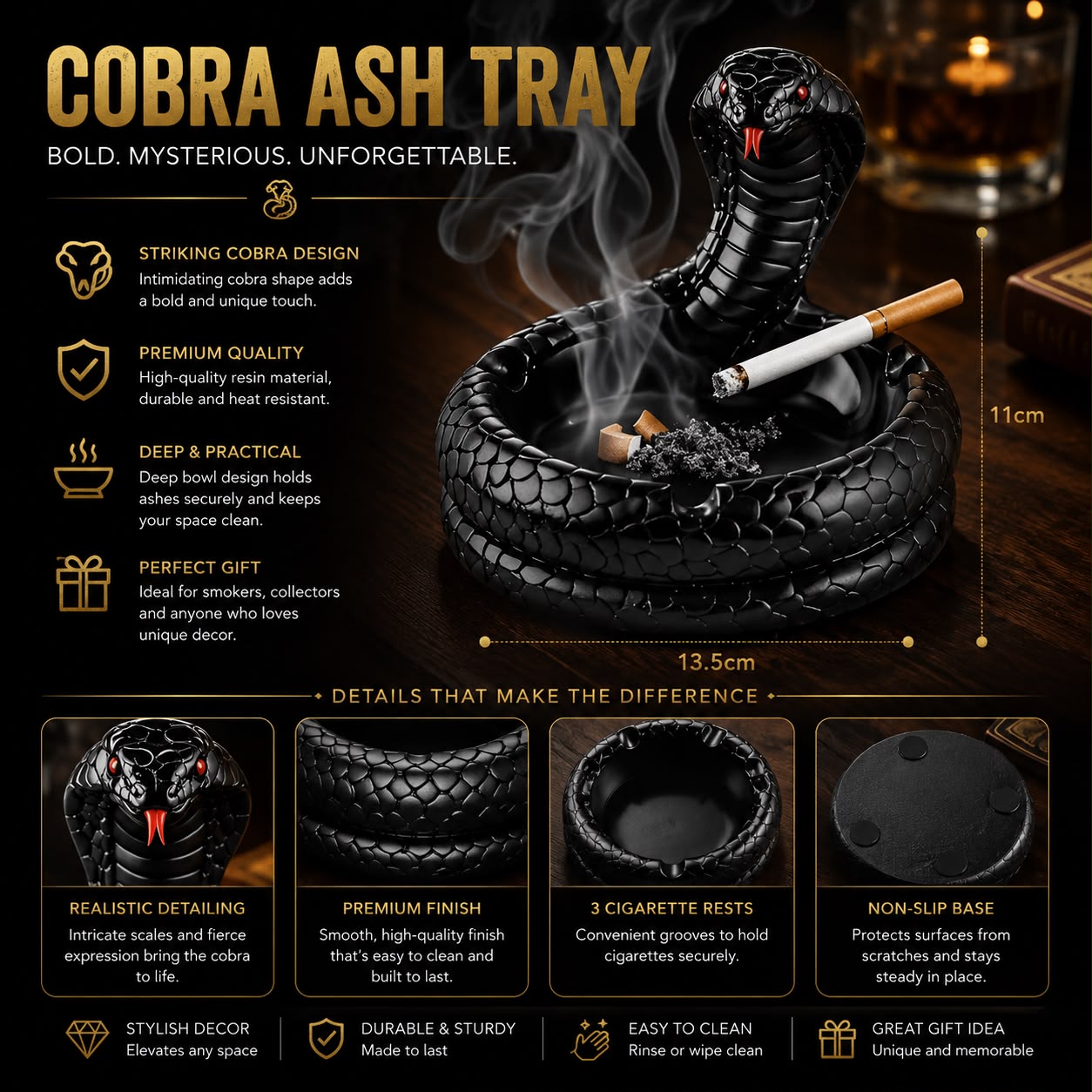 Cobra Ashtray