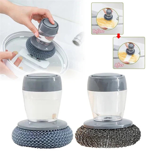 Soap Dispensing Dishwashing Brush Kitchen Cleaning - Medaid International