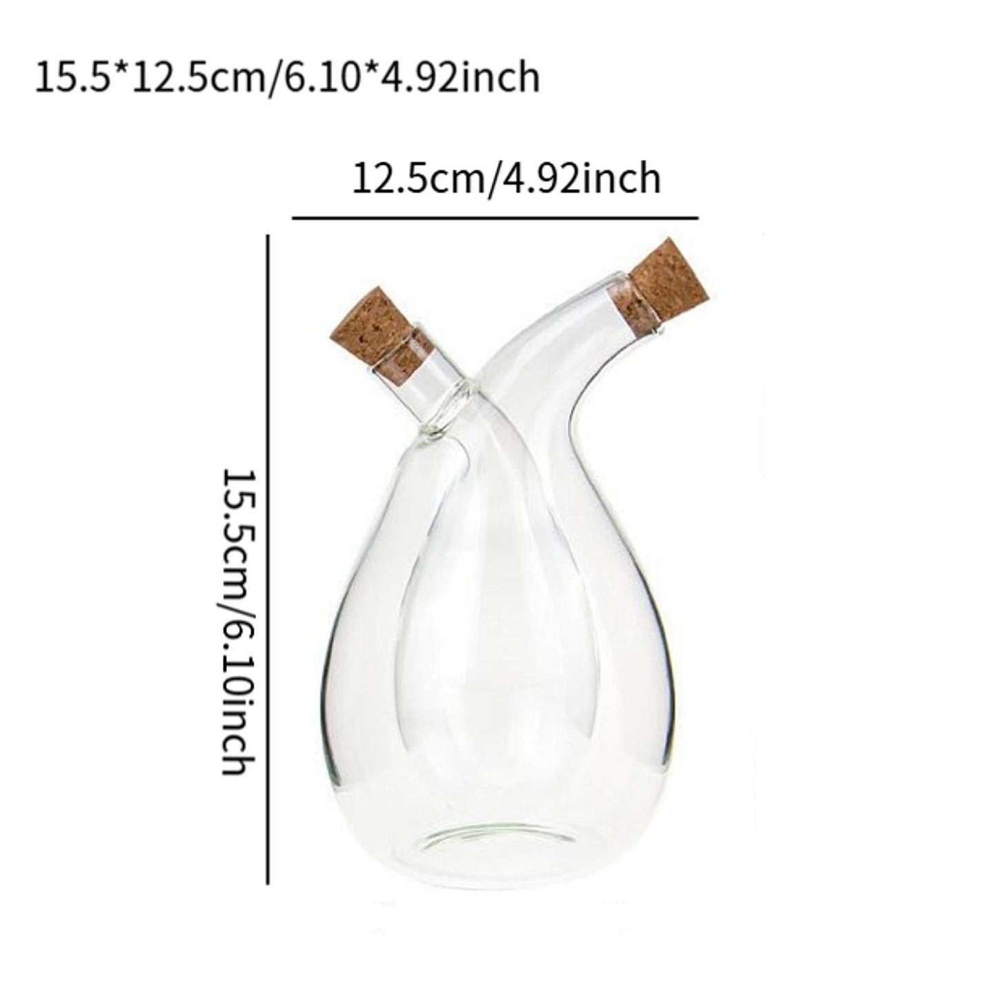 2-in-1 Oil Vinegar Clear Glass Dispenser
