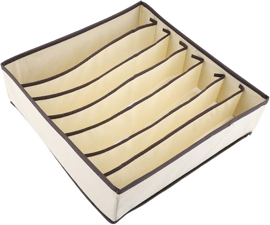 7-Grids Underwear Divider Foldable Storage Box