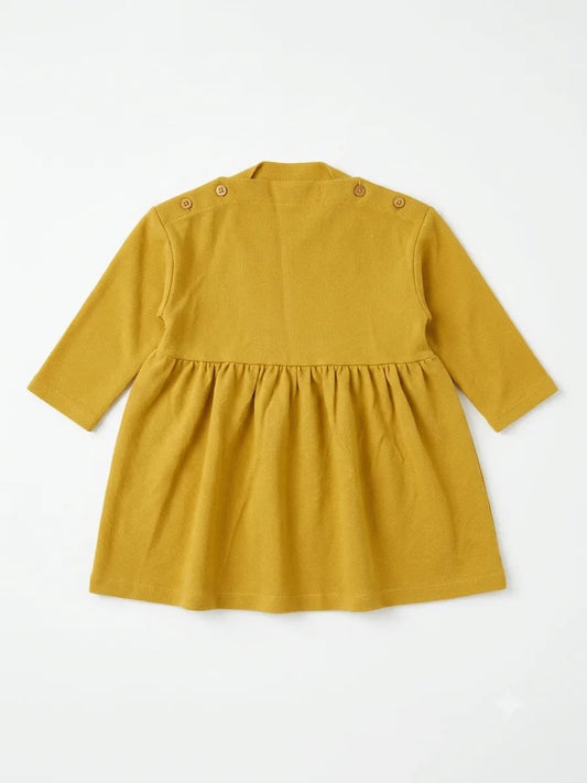 Zara Baby Girl's Mustard Long Sleeves Dress | Zara In Lebanon