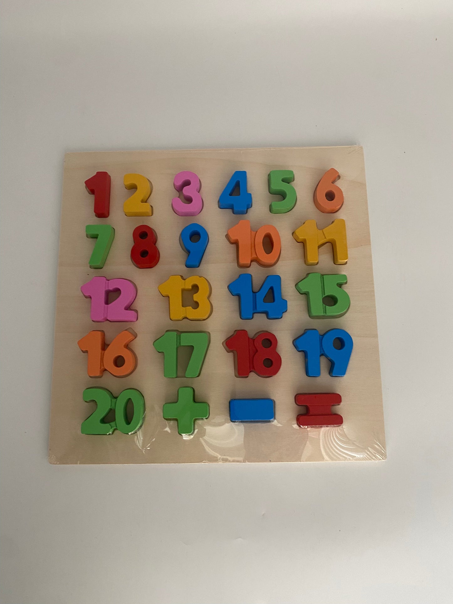 Wooden Multicolor Numbers/Letters Board