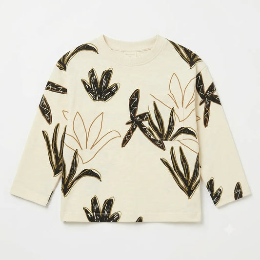 Zara Boy's Cream Sketch Leaf Print Blouse | Zara In Lebanon