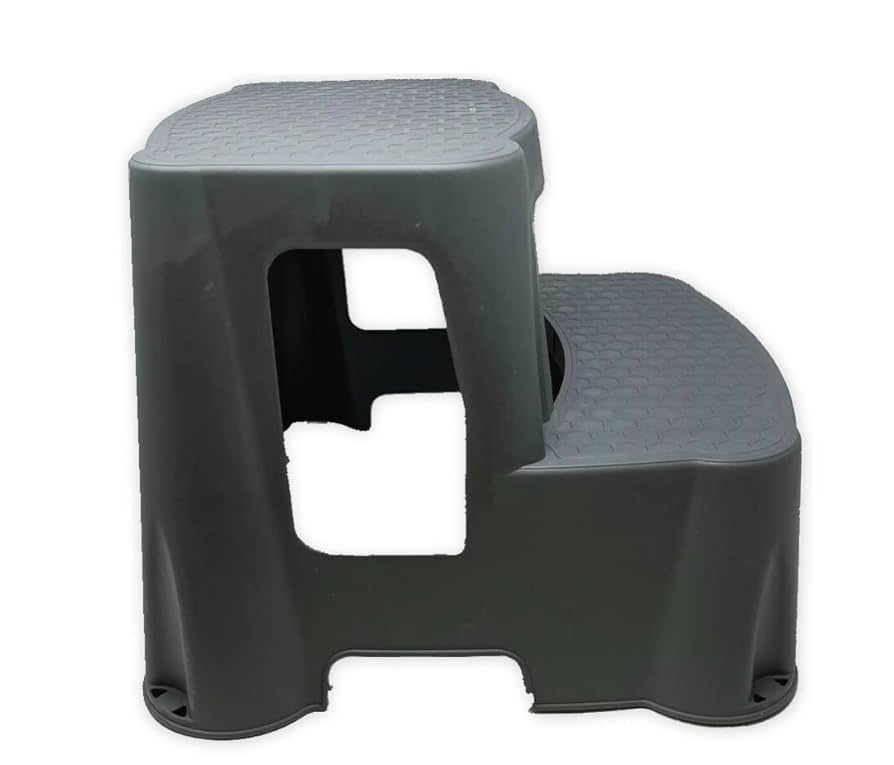 Two-Tier  Step Plastic Grey Stool