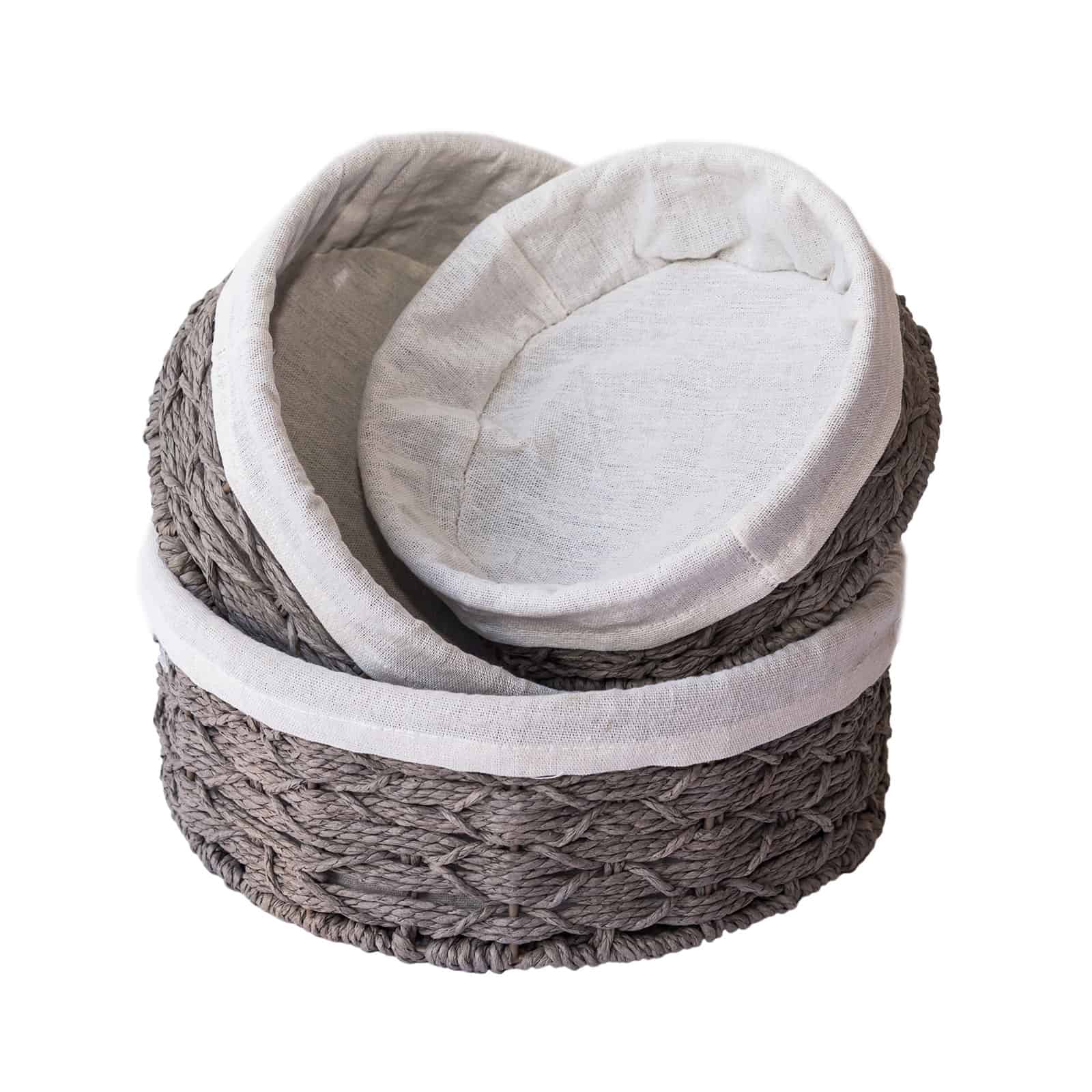 3 Pcs Round Woven Basket Set
