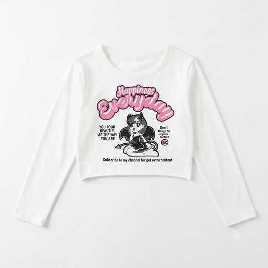 Fmoda Girl's White Graphic Top | Fmoda In Lebanon