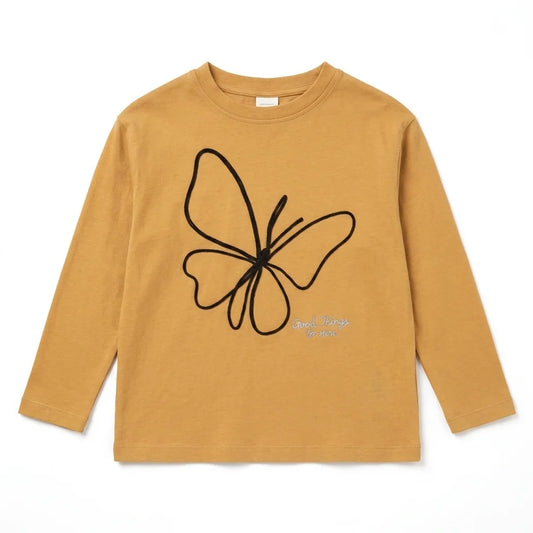 Zara Girl's Camel Butterfly Outline Blouse | Zara In Lebanon