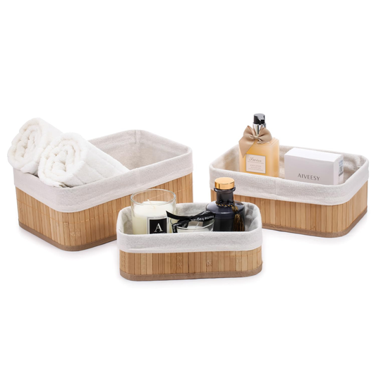 3pcs Bamboo Storage Set